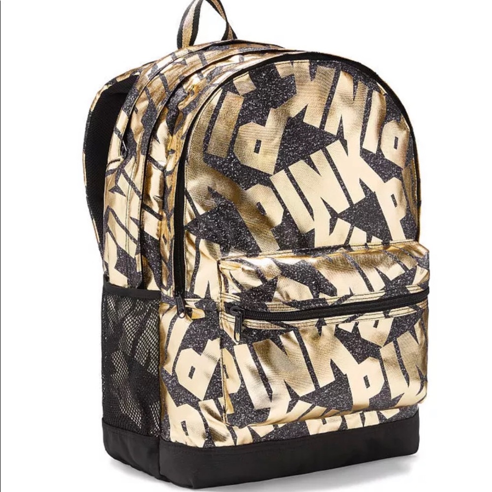 Victoria’s Secret Pink Gold Foil Campus Backpack